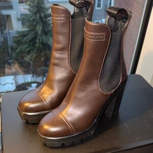 NWOT Giuseppe Zanotti Dark Brown Platform Chelsea Boots